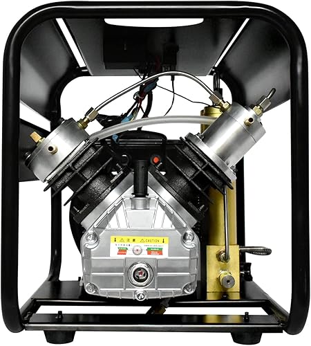 TUXING Compresor de aire PCP de doble cilindro, compresor de aire de alta presión de 4500 psi, dos filtros de agua y aceite integrados, bomba de