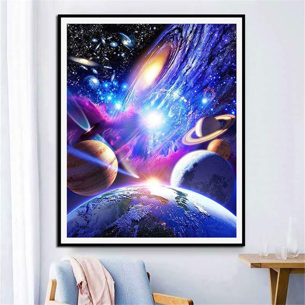 DIY Diamant-Malerei Set – 5D Strass-Bild 'Psychedelic Plant', 70x50 Cm, Inkl. Werkzeug & Diamanten