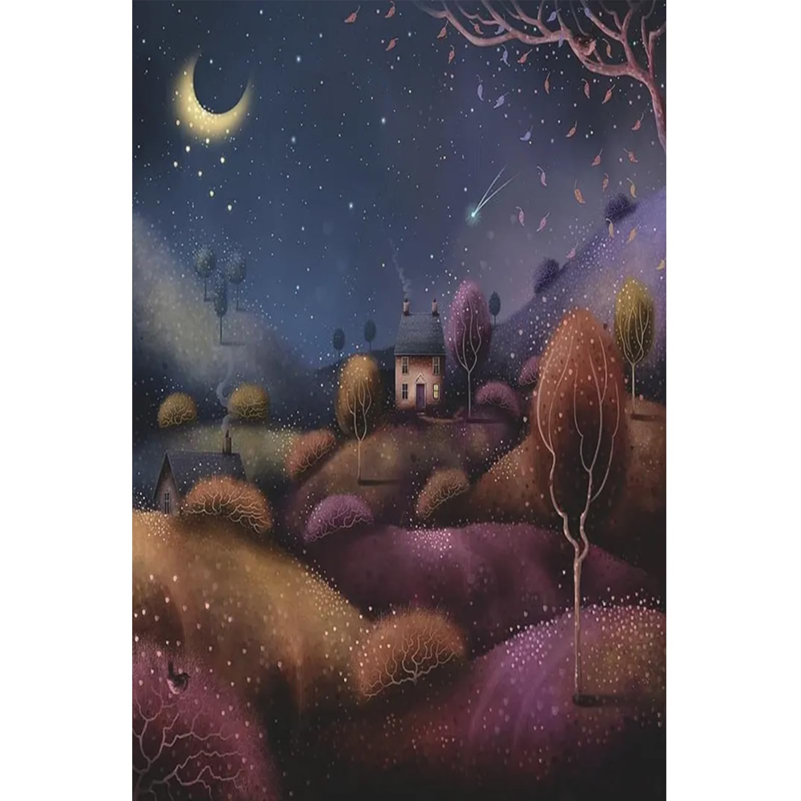 POETRYDRAW Night Scenery Full DIY 5D Round Drill Diamond Crystal Rhinestones Painting Kits for Adults Beginner Home Wall Decor 40x60cm