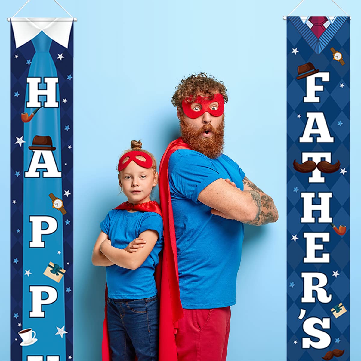 Décoration De Fête Des Pères - Bannière « Happy Father's Day » à Suspendre Pour Porte D'entrée - Fournitures De Décoration De Fête Des Pères Pour Intérieur/extérieur