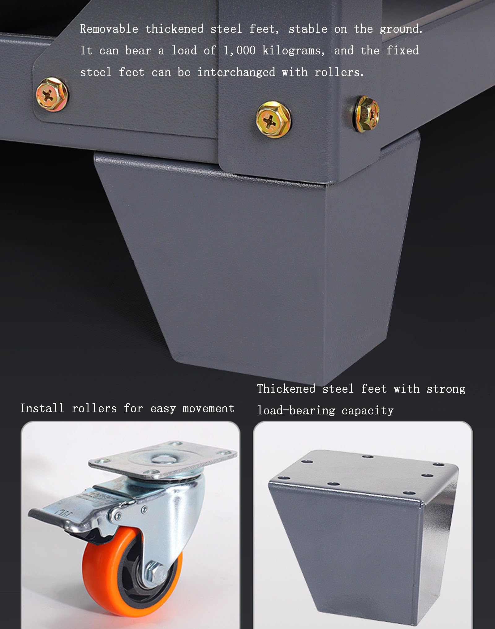 Carrello portautensili da officina in metallo con maniglia posteriore e ruote, armadietto a 3 strati (68 x 35 x 75 cm)