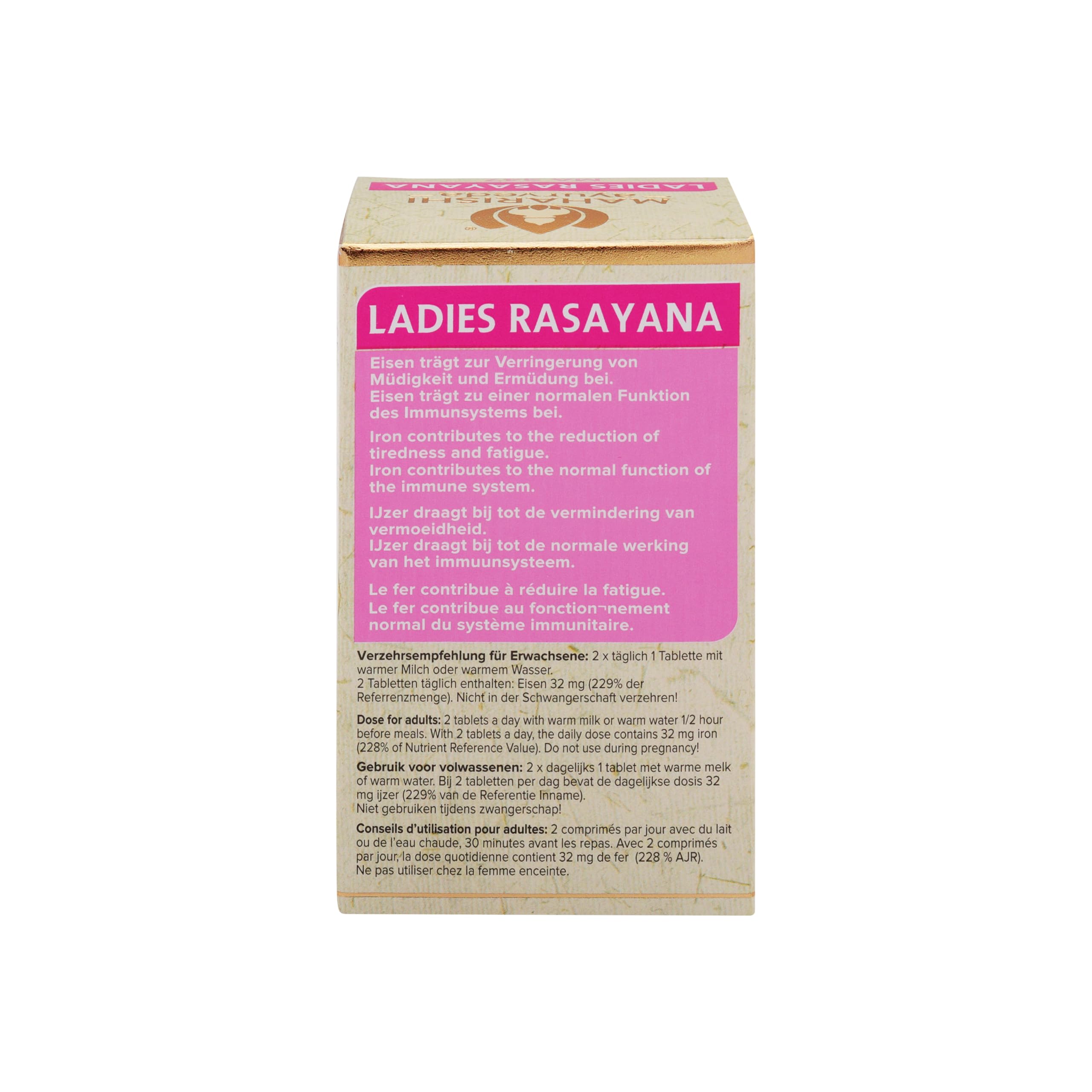 Maharishi Ayurveda Ladies Rasayana (für Frauen) | Nahrungsergänzungsmittel mit ausgewählten ayurvedischen Pflanzenteilen & Mineralien | Reich an Eisen | 60 Tabletten | 1 er Pack
