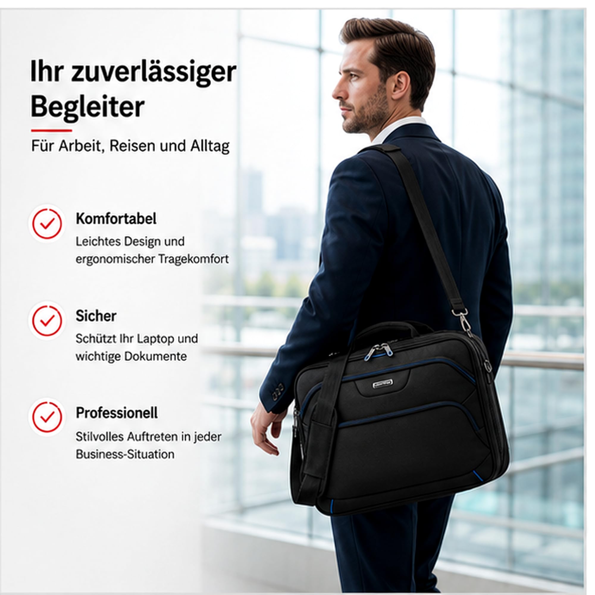 Sacoche rembourrée en Nylon pour Ordinateur Portable 17" Noir