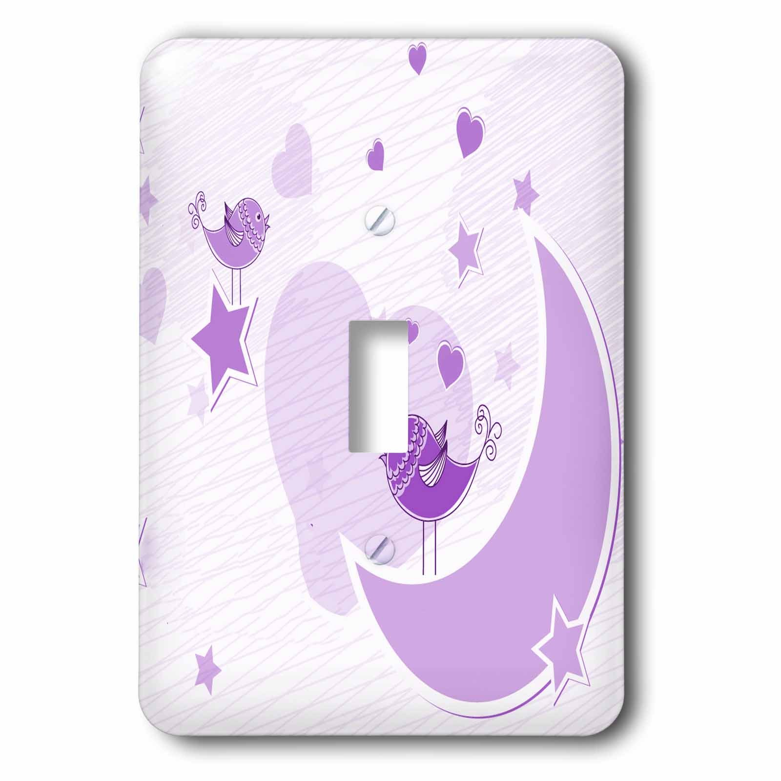 Interrupteur oiseau violet lune pour une touche de poésie murale