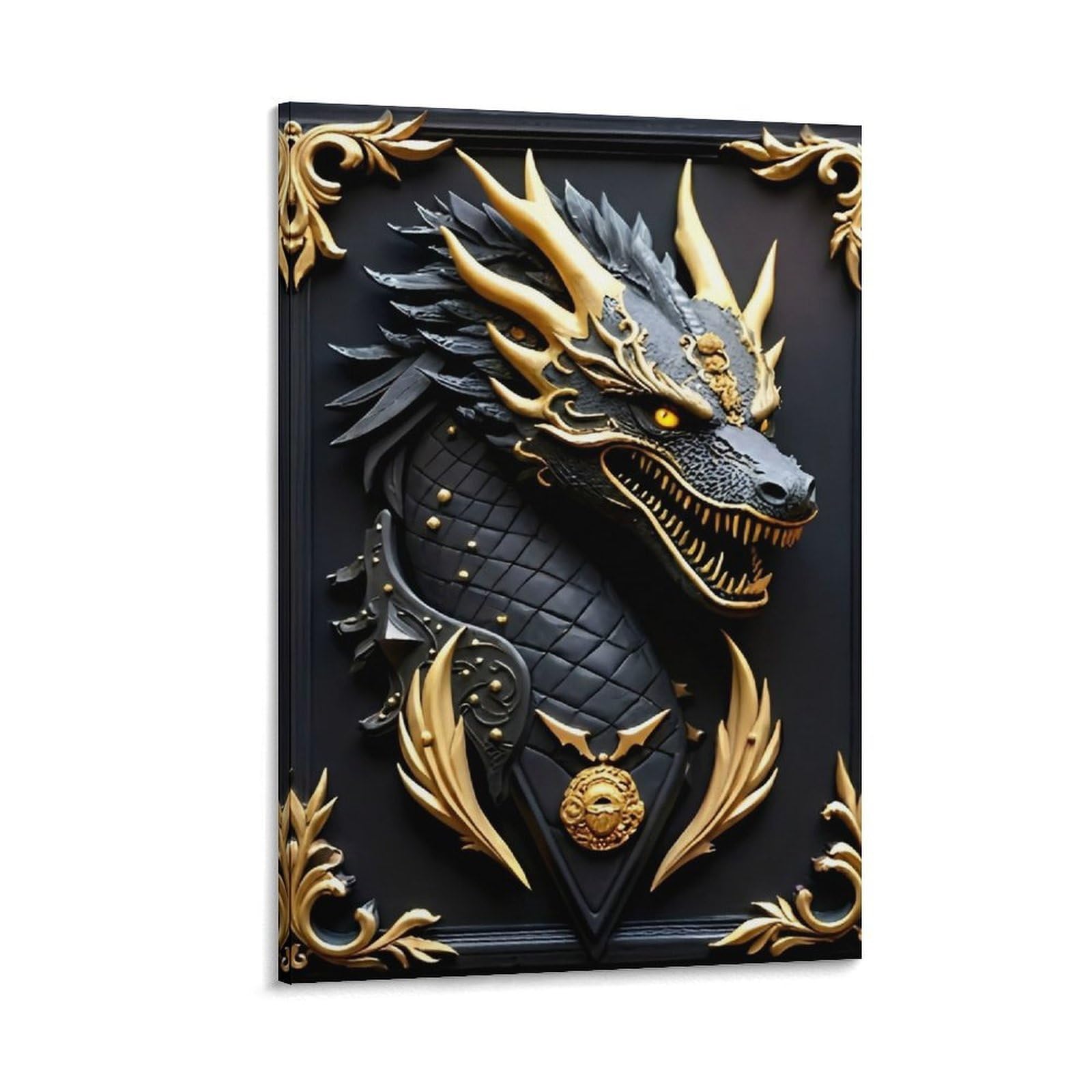DHBANEIOK Dragon Head Art_1 Poster Artwork Giclee Canvas Prints Modern Wall Art Picture Wall Hanging for Bathroom Wall Decor 20x30inch(50x75cm)