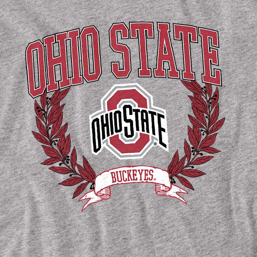 LOGOVISION The Ohio State University Laurels Dark Kids T Shirt (4) for Toddler Boys and Girls, Athletic Heather