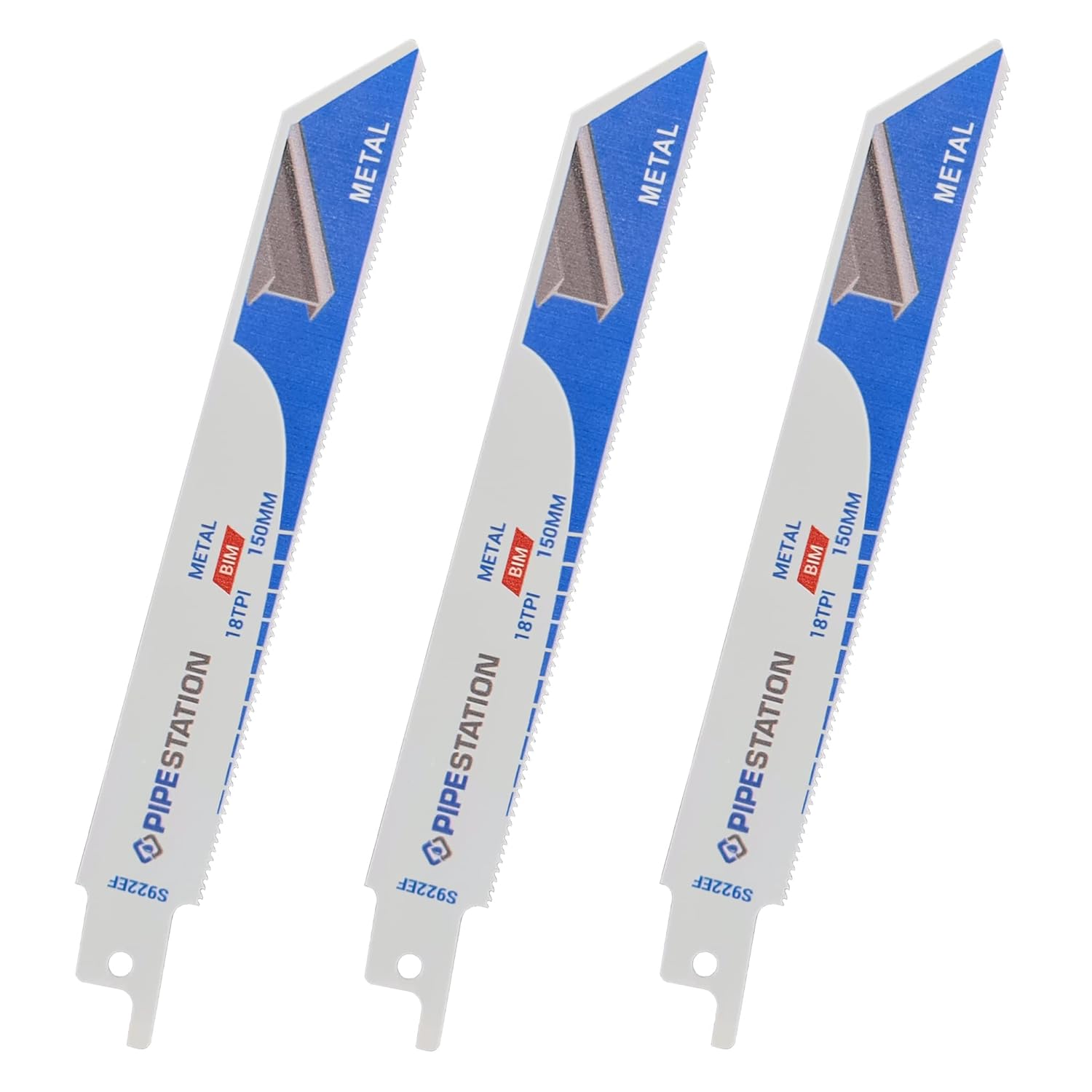 Pipestation® Reciprocating Saw Blade for Metal Cutting (3 Pack) 150mm