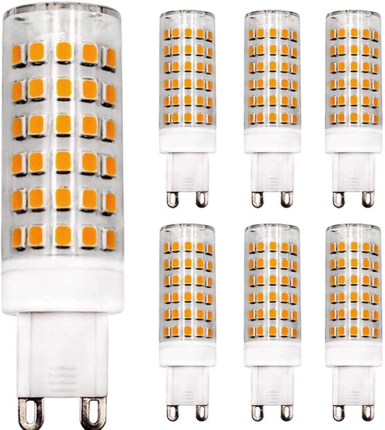 ZHENMING G9 Dimmable LED Bulb 9W Equivalent 60W- 80W Halogen Bulb Warm White 3000K, 220V-240V, 6-Pack