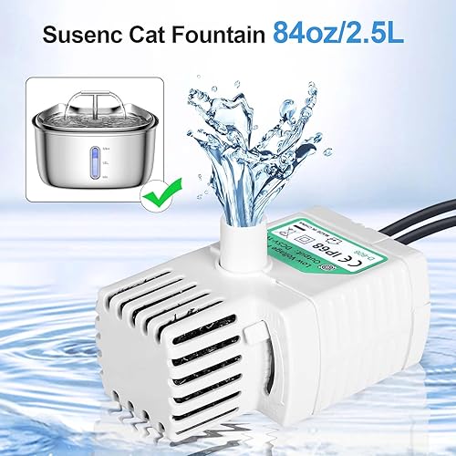 Miniatura 6 de Bomba de fuente de agua para gatos, bomba de fuente de agua para mascotas, solo compatible con fuente de agua K15 de 84 onzas2.5 L, repuesto de