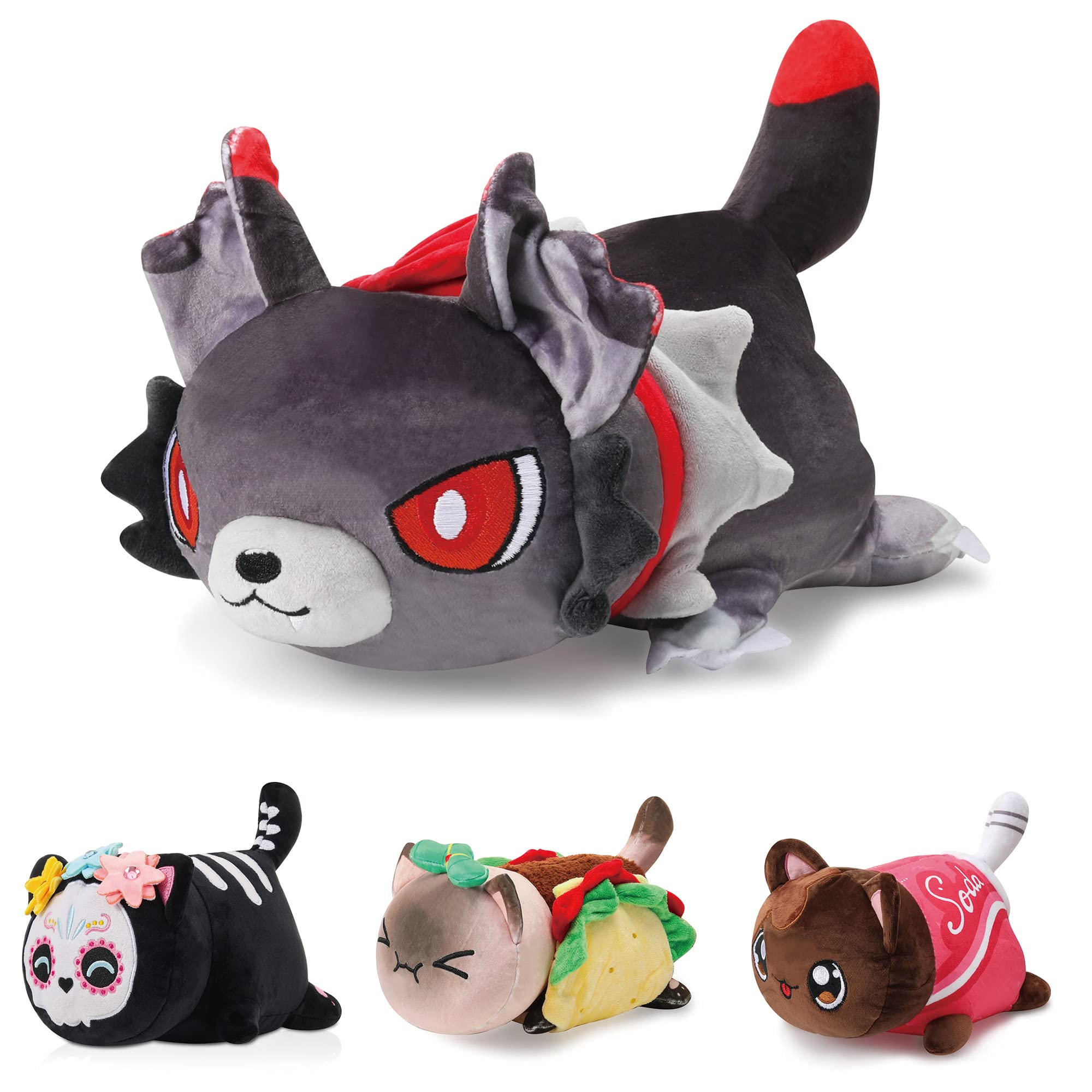 Obrerro 10inches Werewolf Cat Plushies, Donut Cat Food Stuffed Plushies, Unique Gift for Girls and Fans (Werewolf Cat)