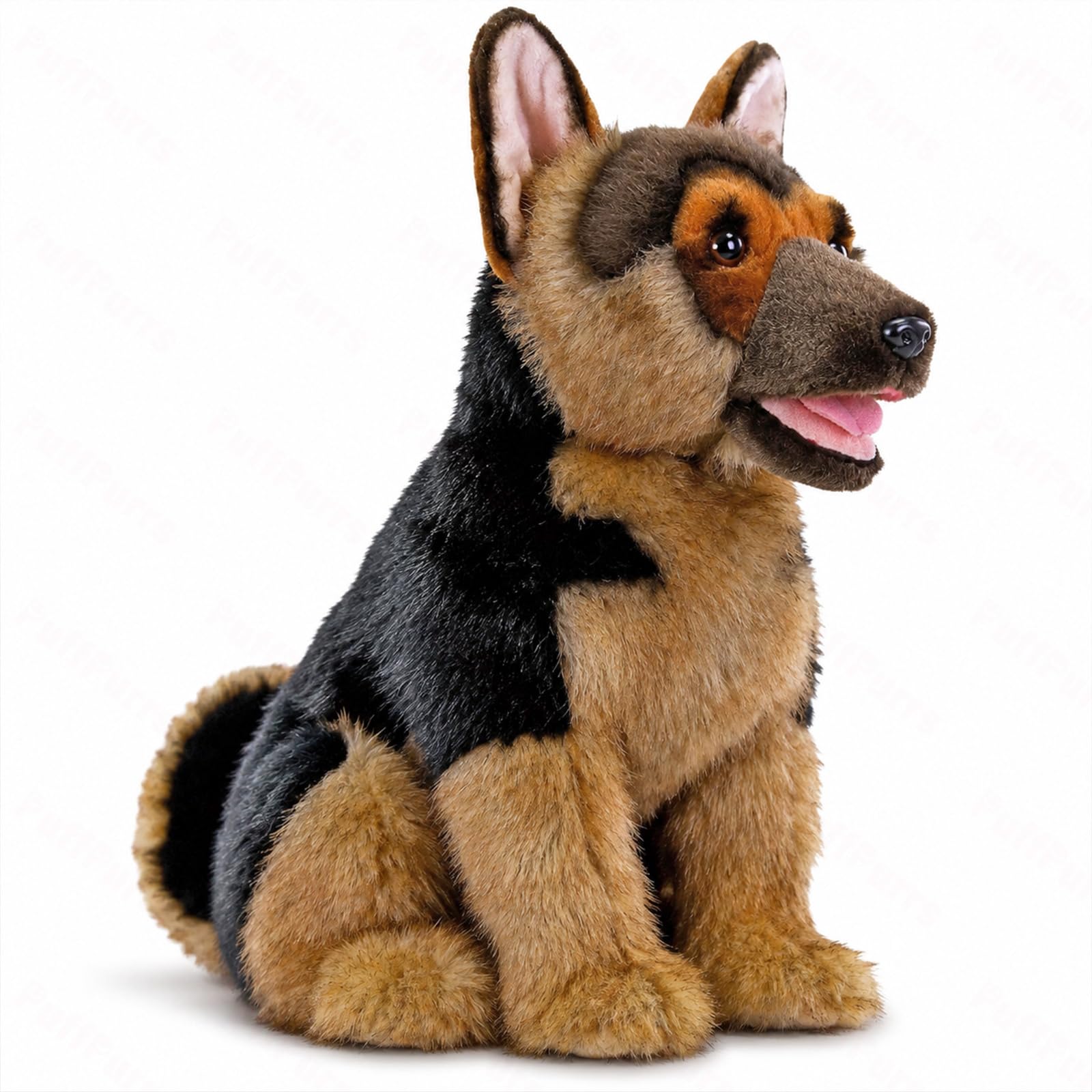 PuffPurrs German Shepherd Plush Toy, Lifelike Seated Dog Stuffed Animal Companion, Handmade Display Piece, 28 cm / 11 in, Thoughtful Gift for Pet Lovers — image 1