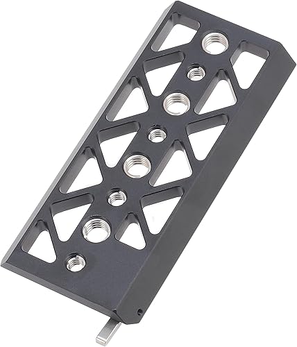 Miniatura 2 de Fotga Placa de cola de milano estándar de 5 pulgadas y 5 pulgadas con orificios de tornillo de 14 "-20 38"-16 para soporte de luz de trípode con