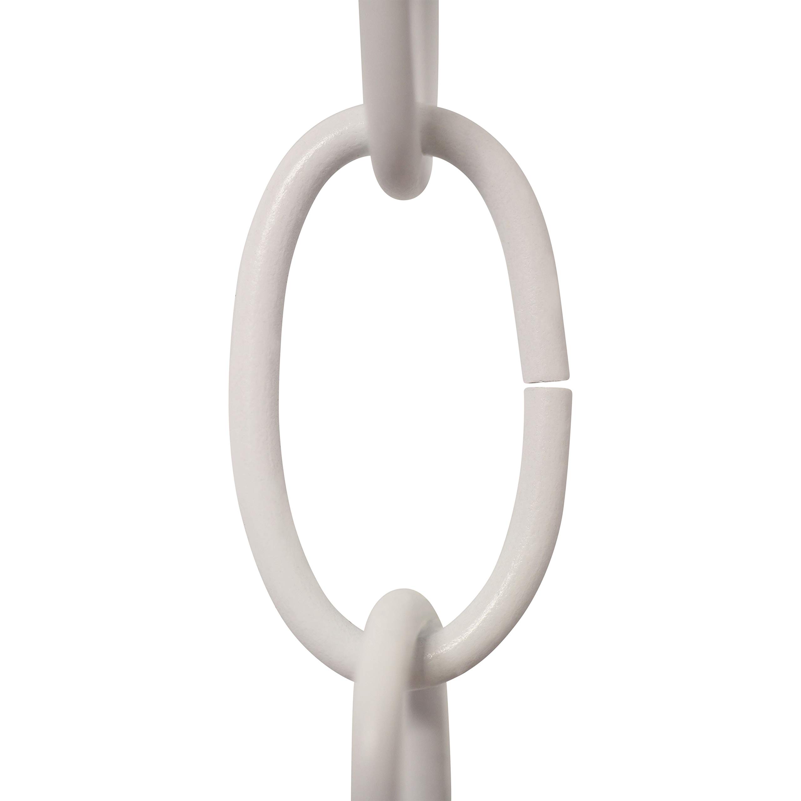 RCH Hardware CH-S56-10-WHT-3 | 8 Gauge Decorative Solid Steel Standard Link Fixture Chain | 3 Foot Increments |White Finish