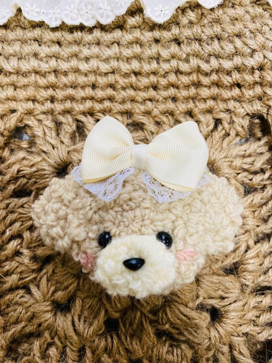 デニムリメイクバック フワモコクマ ふわもこトートバッグ♡デニム