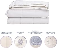 Vista 2 de SLEEP & GLOW Manta con peso refrescante de algodón de 400 hilos de alta calidad con cuentas de vidrio y sin pegamento para todas las estaciones