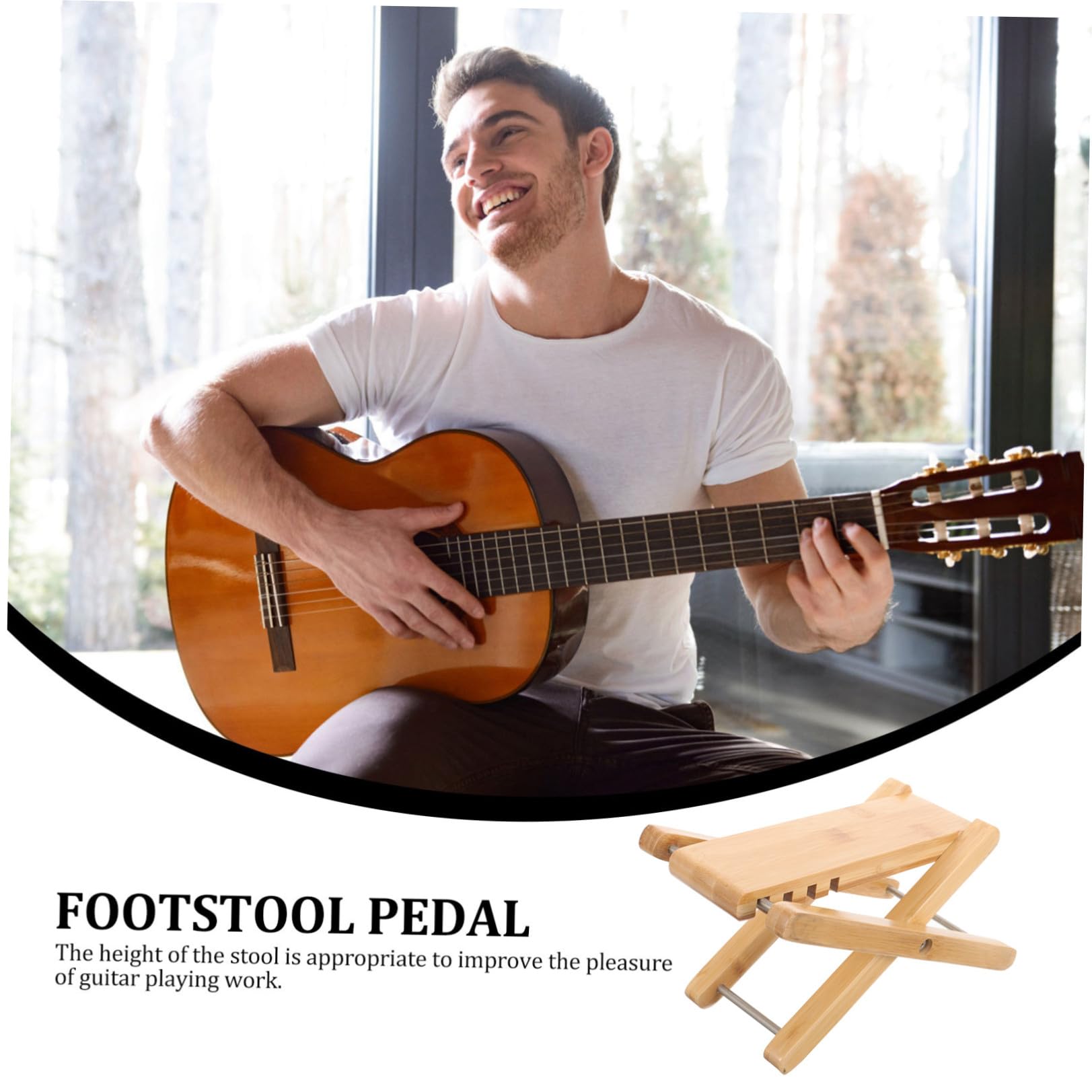 Gitarrenfußhocker Aus Massivholz Verstellbarer Gitarrenfußhocker Robustes Gitarrenpedal Stabiler Fußhocker Für Gitarre Leicht Und Tragbar Für Musikerzubehör