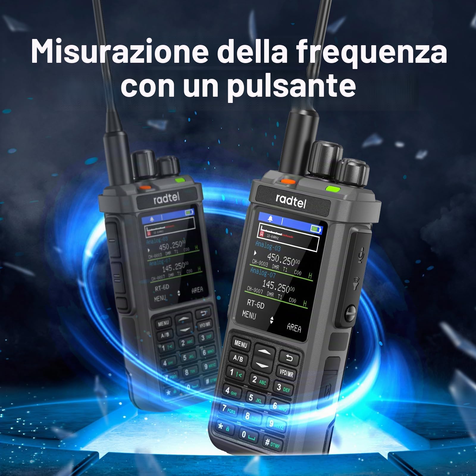 Radio Radtel RT-6D DMR, 500.000 contatti, walkie-talkie a doppia banda, doppio intervallo di tempo, radio bidirezionale, livello 1+2, radio amatoriale, 1024 canali