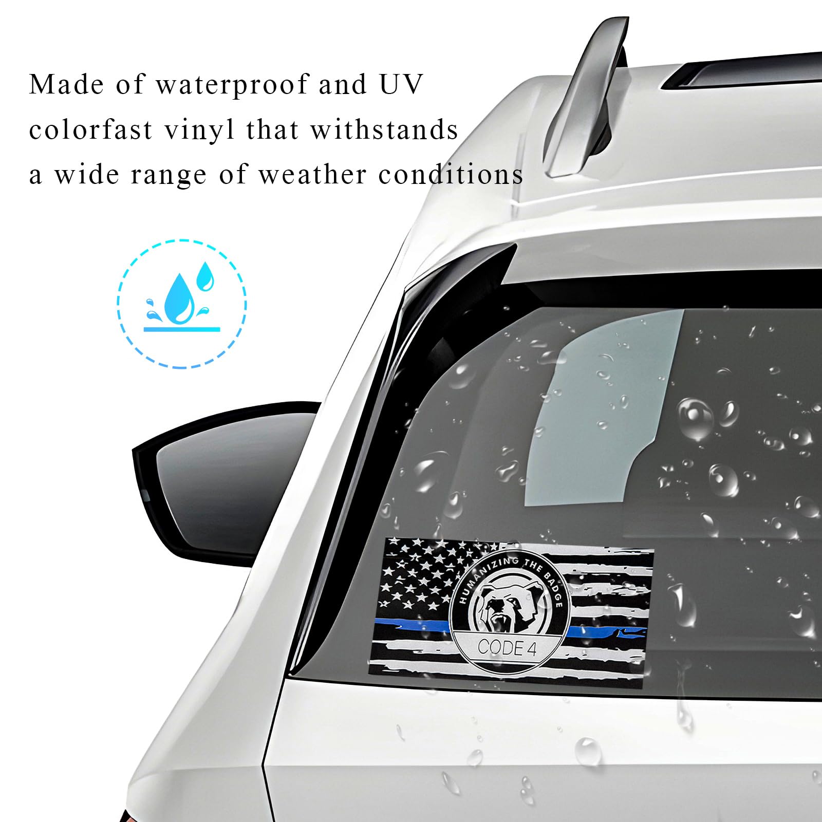 Support Police Window Sticker Snapklik.com : FSTURIOS 2PCS Thin Blue Line Sticker Code 4, Police ...