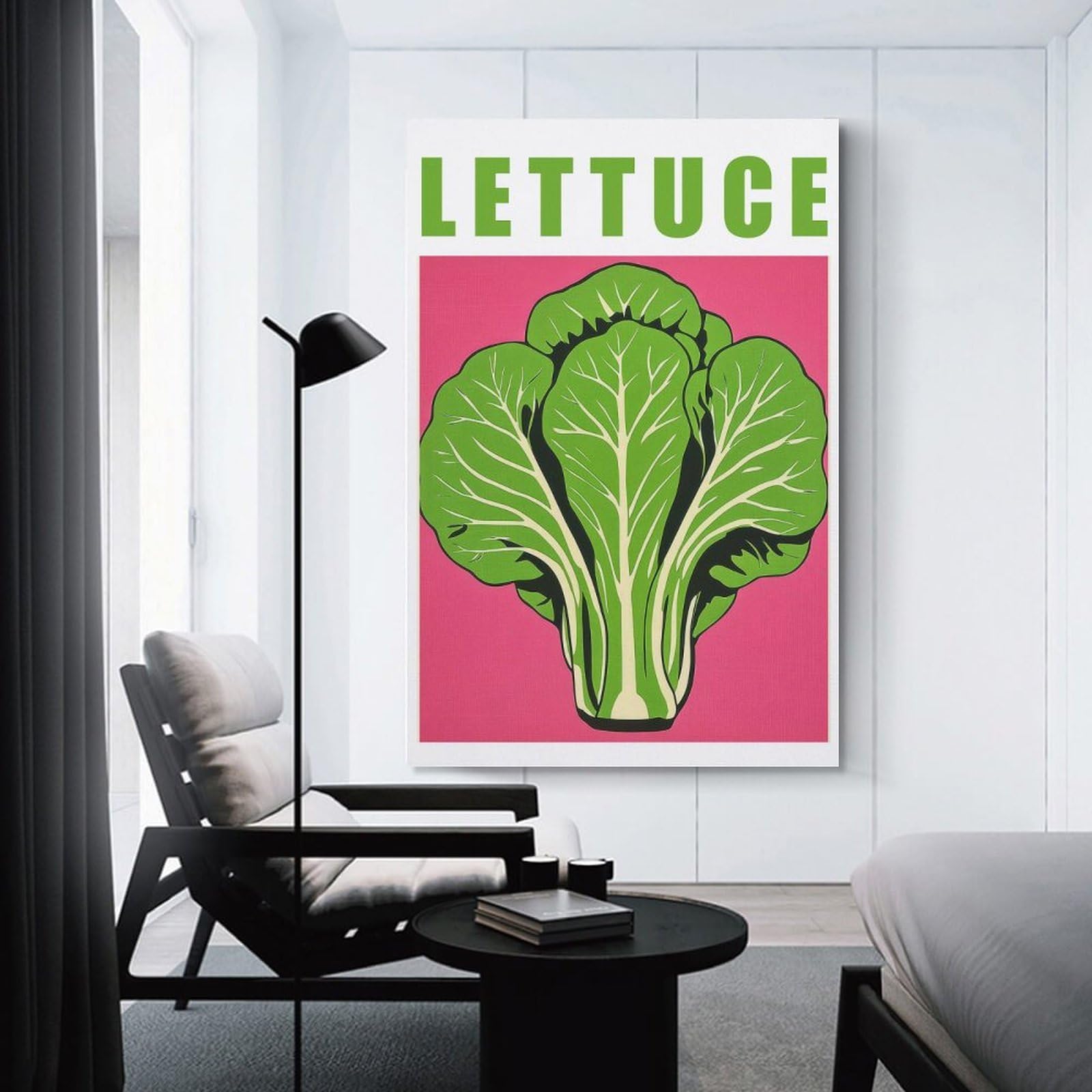 Junmoney Unframe-Style-9 Lettuce Retro Kitchen Art Print Home Decor Wall Art 24X36inch(60X90cm), For Bedroom, Guest Room Or Reading Nook, Decorative Wall Art For Cosy Rooms