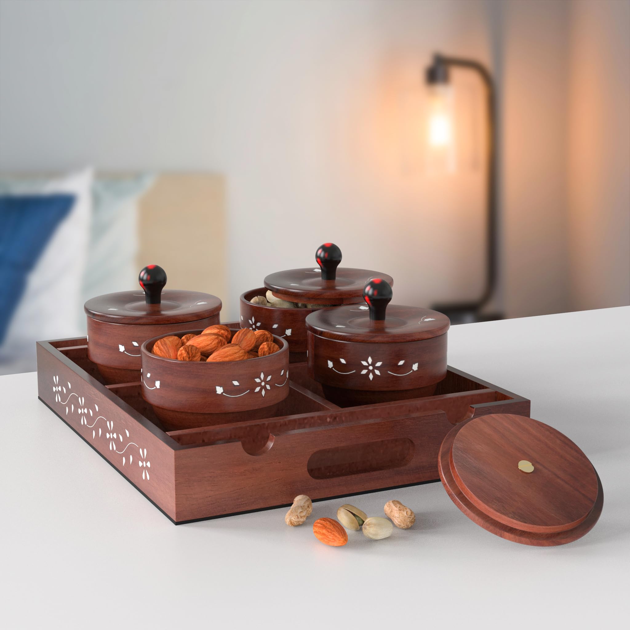 See full amazon price history chart for WOOD CAFE Dry Fruit Container Tray Set with Lid & Serving Tray,Wooden Serving Tray with Wooden Jars for Serving Sweets, Chips, Cookies Other Snacks (4 Pieces, White Hand work,) WOOD CAFE Dry Fruit Container Tray Set with Lid & Serving Tray,Wooden Serving Tray with Wooden Jars for Serving Sweets, Chips, Cookies Other Snacks (4 Pieces, White Hand work,) (B0CJXWMFR2) Amazon Price History, Amazon Price Tracker