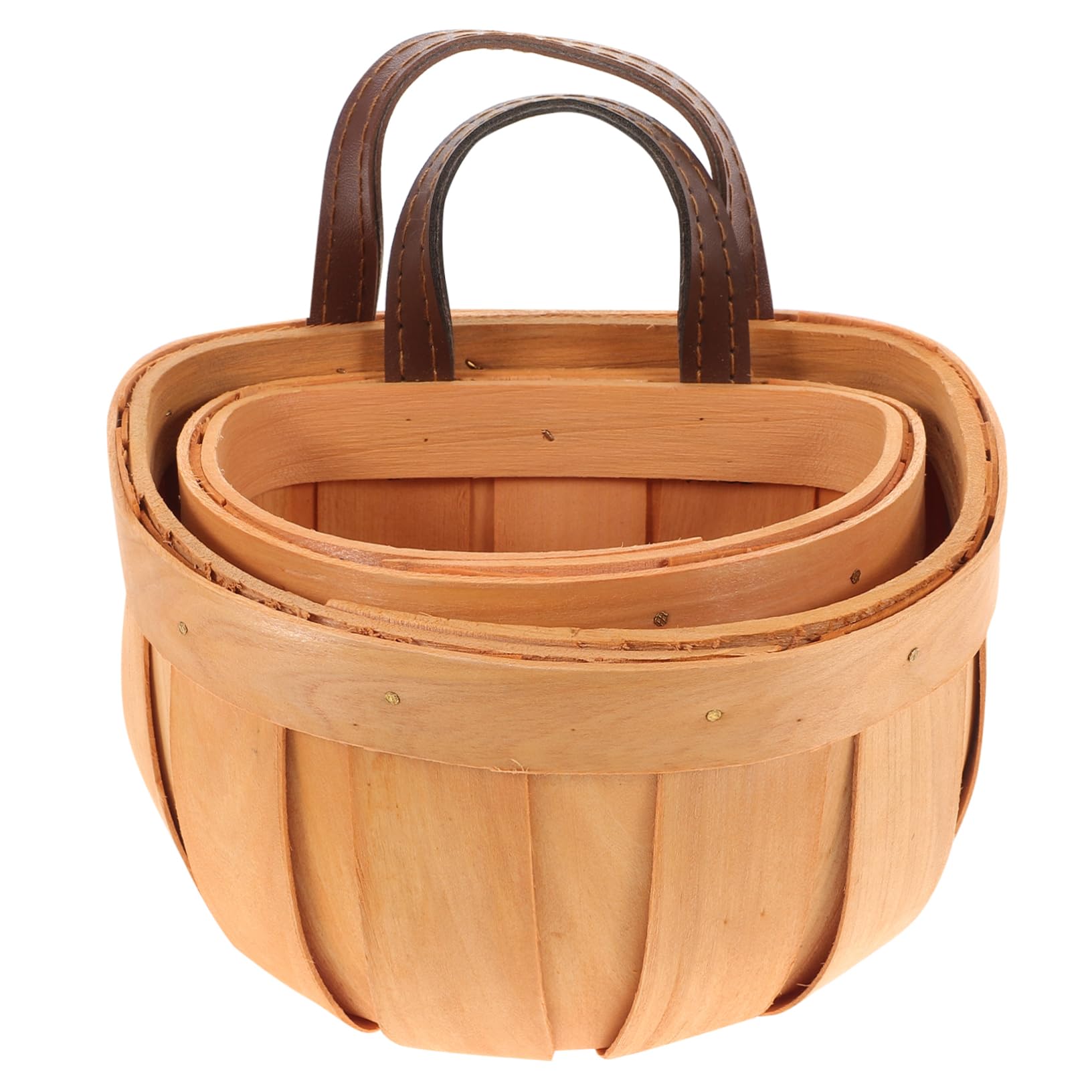 Unomor 2Pcs Woven Hanging Basket Organizer Rustic Wall Storage Baskets for Kitchen Bathroom Home for Fruits Vegetables Sundries