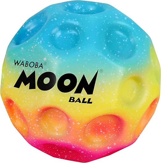 Waboba Moon Ball Gradient Hyper Bouncy Ball - All Ages Extreme Bounce and Fun - Super High Bouncing Ball Perfect for Active Play and Outdoor Games - Rainbow