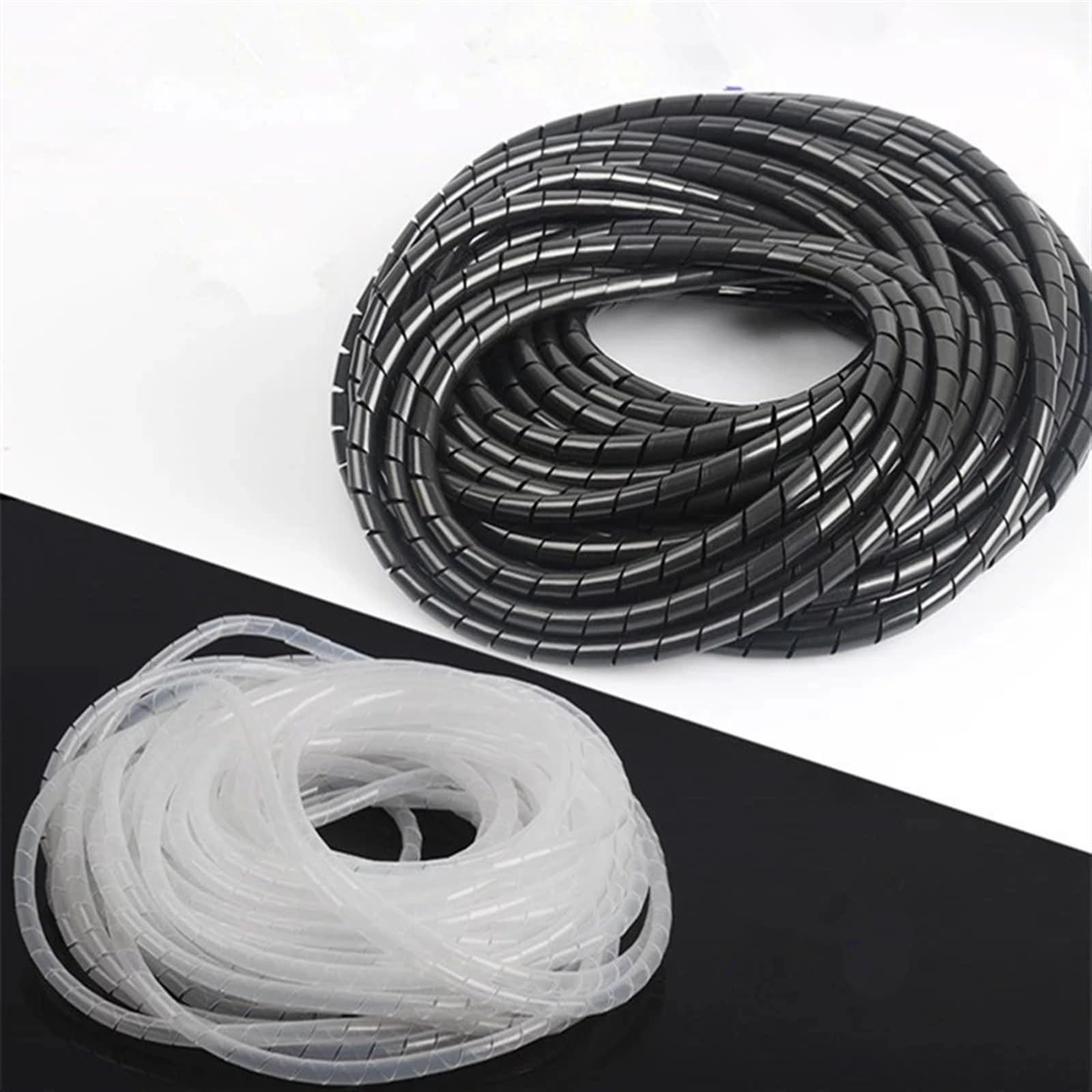 Tubo enrollador de Cables, Manguito Flexible for gestión de Cables en Espiral, 5 Metros(Black,14mm Inside Diameter)