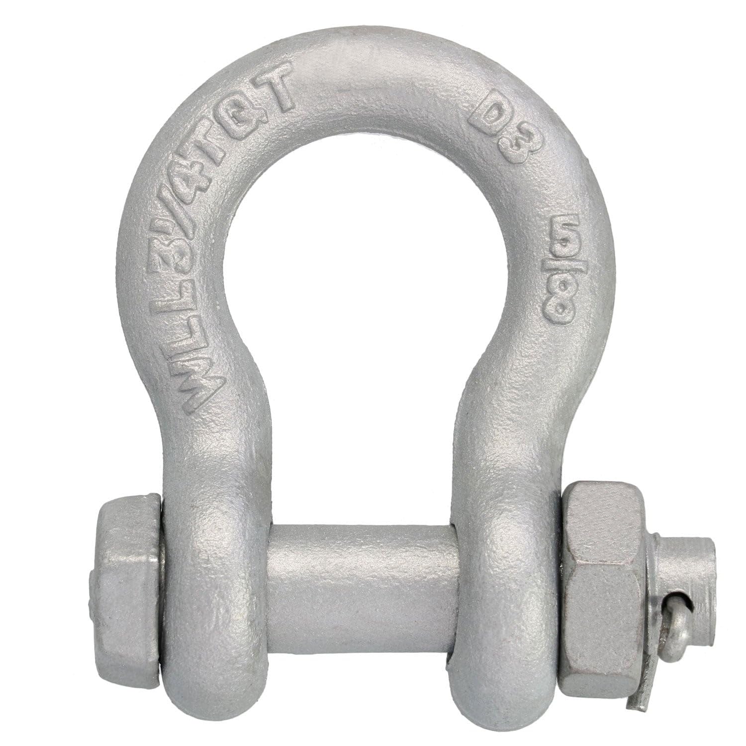 E-Rigging 5/8, 3.25 ton, Galvanized Bolt-Type Anchor Shackle | Heavy Duty | Construction Professionals, Handling, Utilities, Industrial Transportation & Safety, Entertainment Rigging