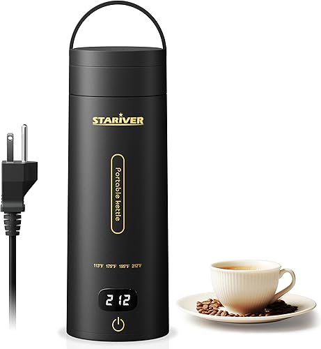 Miniatura 2 de Hervidor eléctrico de viaje, hervidor eléctrico pequeño portátil para té y café, hervidor de agua caliente con 4 controles de temperatura y mantiene