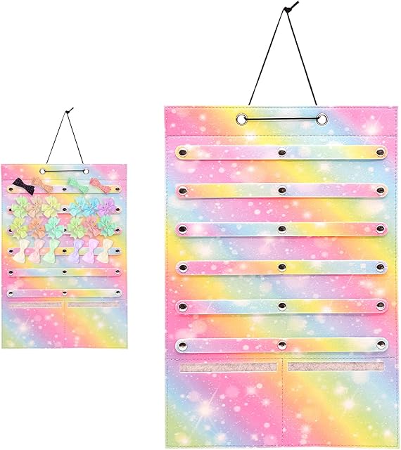Fahibin Hanging Hair Accessories Organiser, Girls Headband Holder Organizer, Hair Clips Storage Holder, Girls' Hanging Jewellery Organiser for Hair Clips Hair Ties Jewellery Storage Display