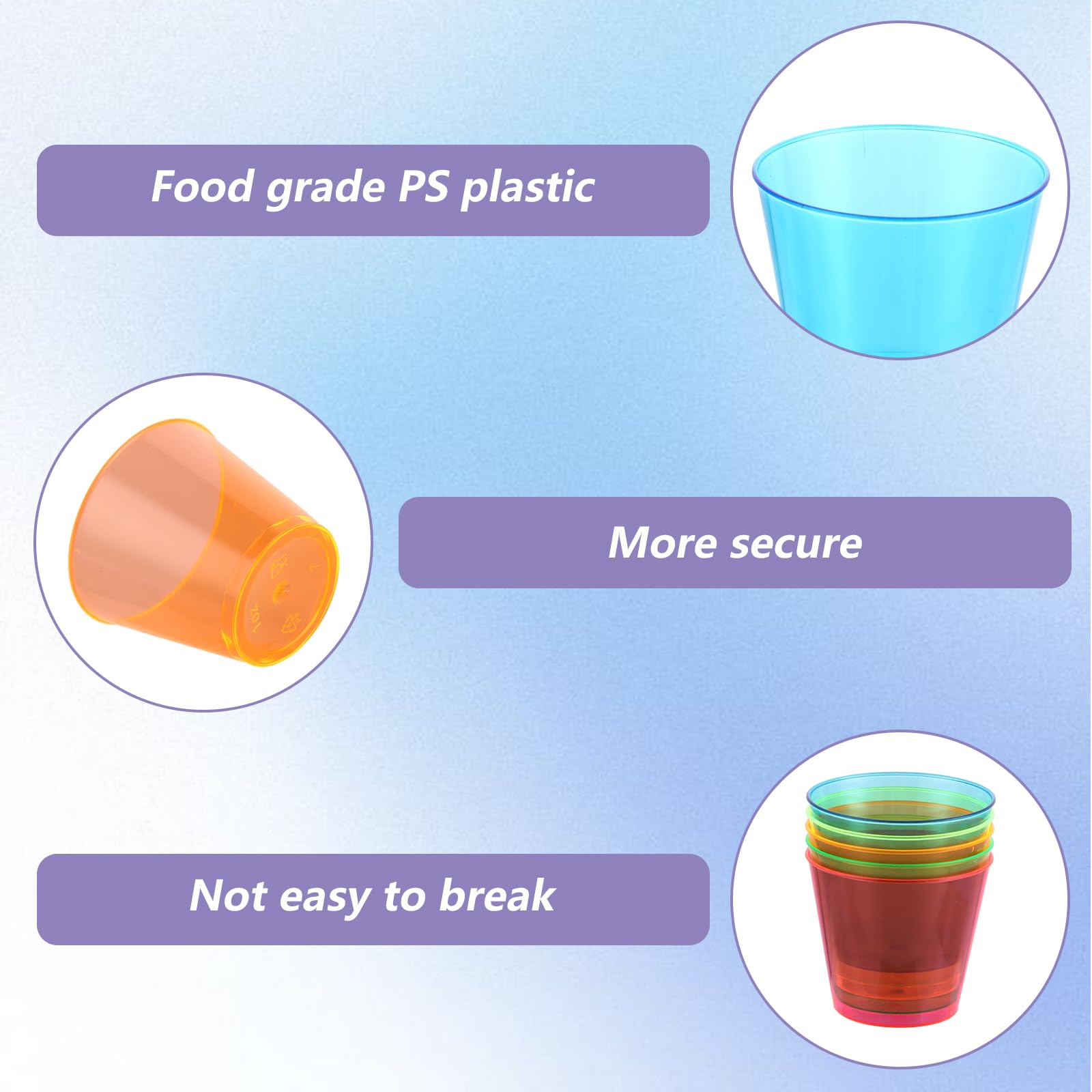 FWEEK Lot De 250 Verres à Shot En Plastique Coloré, 3 | FindTheDeal