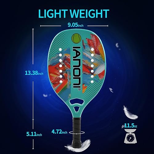 Miniatura 4 de Pádel de tenis de playa Raqueta de tenis de playa Fibra de carbono con núcleo de espuma de memoria EVA Palas de tenis