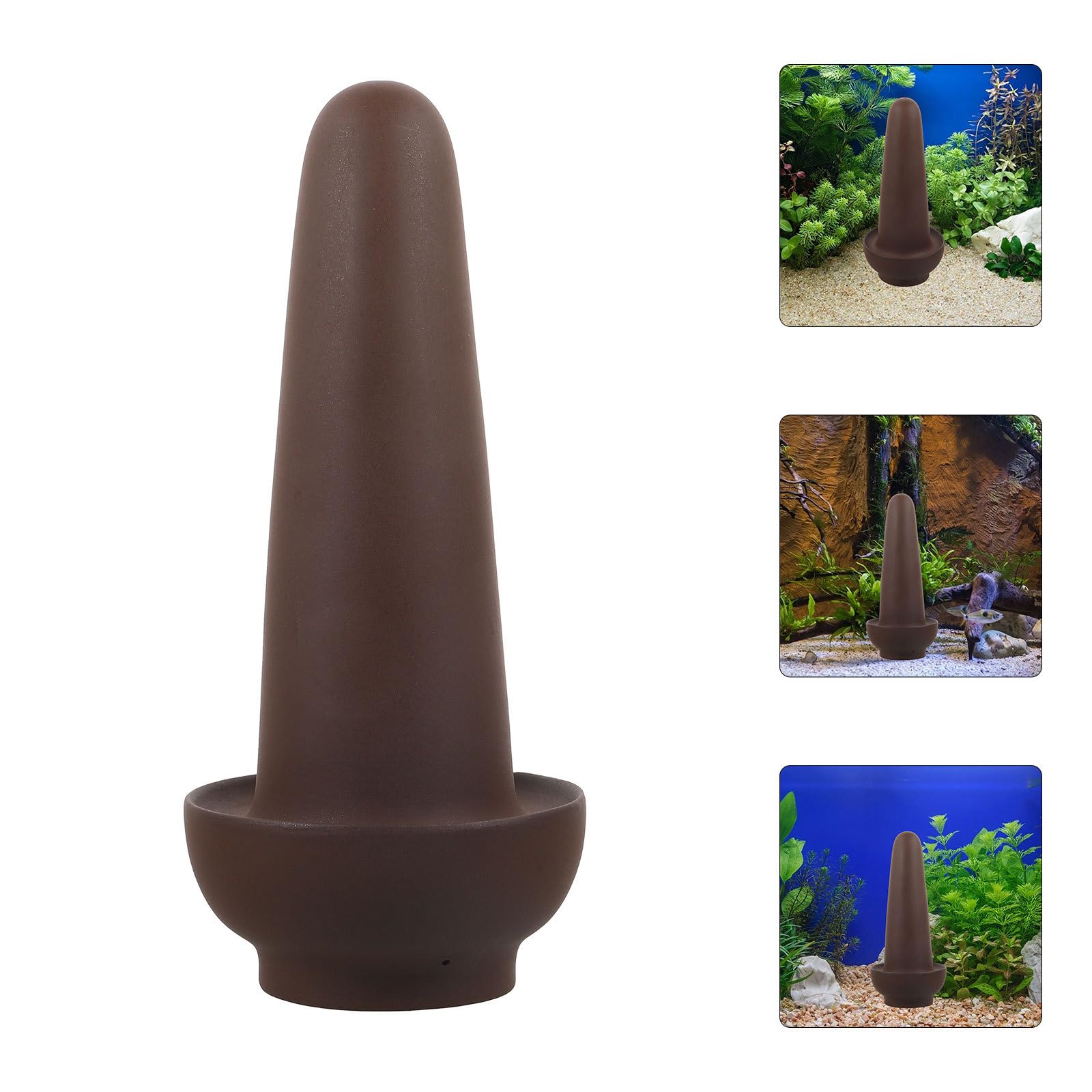 KALLORY Fischlaichkegel aus Rotem Steinzeug mit Schutzfunktion und Laichplatz für Angelfische und Garnelen im Aquarium Brauner Fischzuchttopf für Fischzucht und Aufzucht