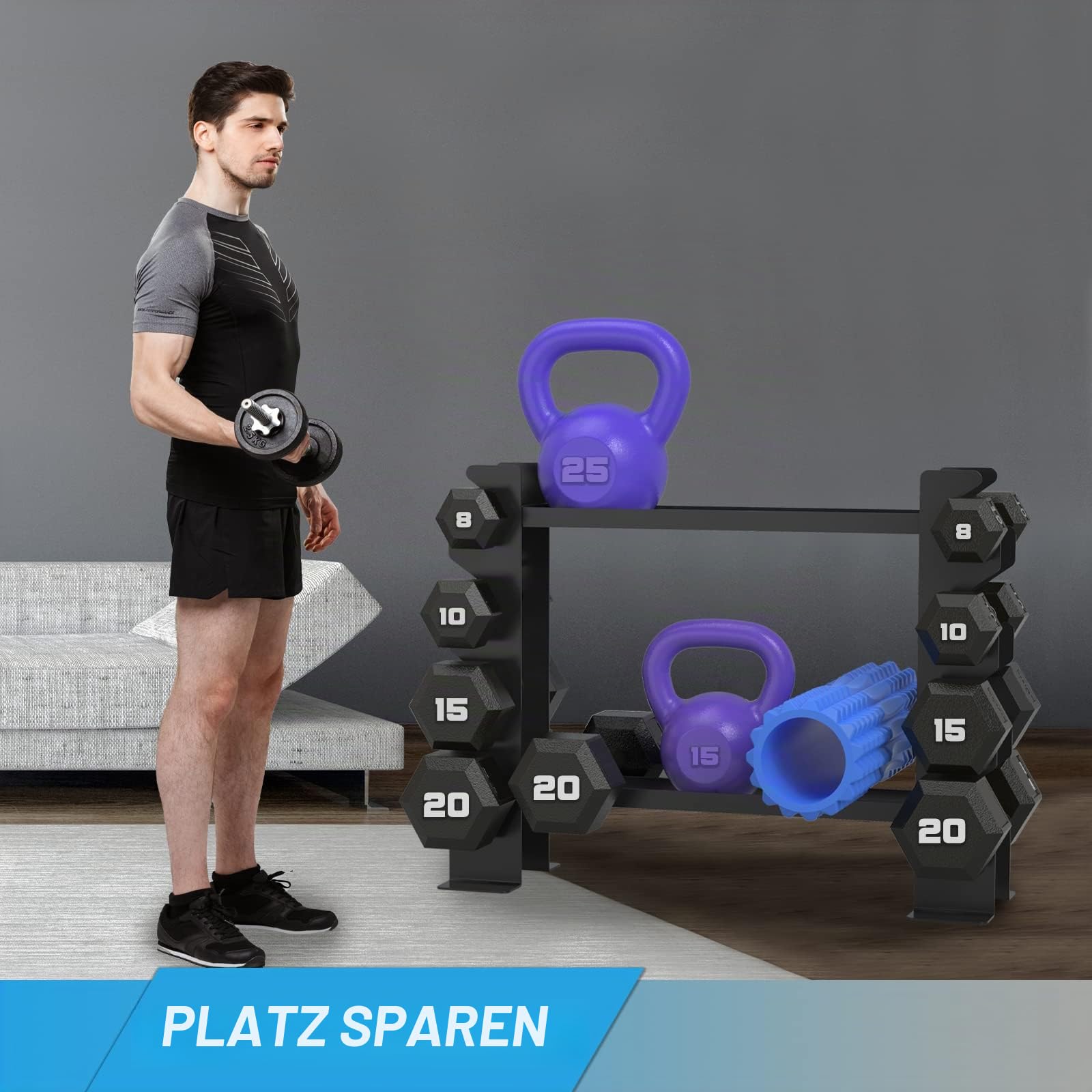 WINNOW Hantelständer Heim Gym Hantelständer Hantelablage Mehrschichtiger Gewichtshalter