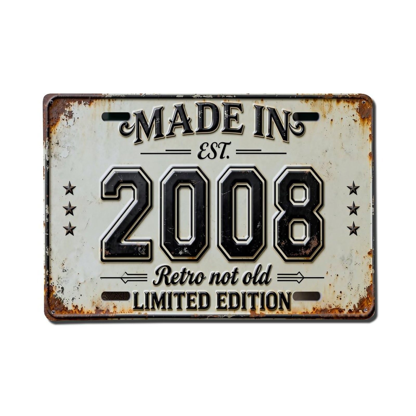 Made In 2008 Retro Not Old Limited Edition Vintage Tin Sign Retro Metal Wall Decor Metal Poster, Home Bar Garage Farmhouse Cafe Wall Art Decoration 8x12Inches