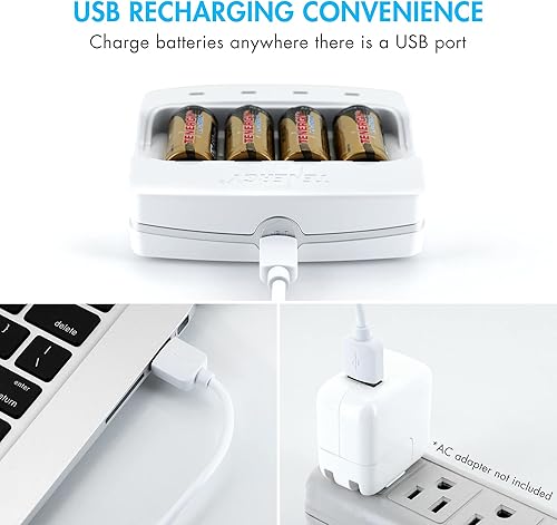 Miniatura 5 de Tenergy 3.7V RCR123A Li-Ion cargador de batería – Certificado CE, FCC & funciona con cámaras de seguridad Arlo inalámbricas HD (VMC3030)