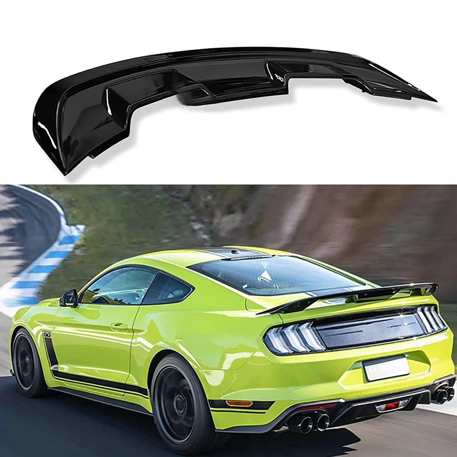 QCHIAN Car Rear Spoiler for Ford Mustang 2015-2019 GT500, Car Rear Wing Trunk Tail Spoiler, Car Trunk Spoiler Lip Wing Car Roof Spoilers, Boot Lip Tail Wing, Car Accessories