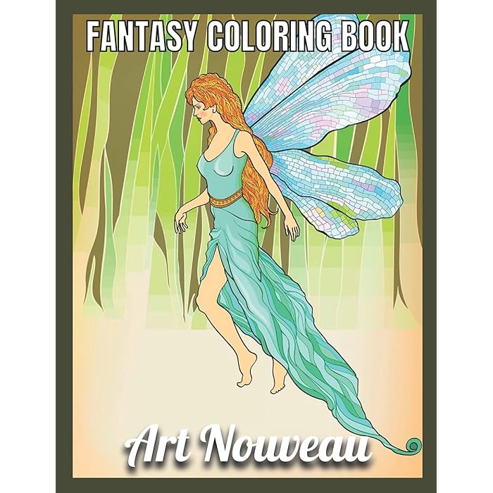 Buy Fantasy Coloring Book Art Nouveau: An Adult Coloring Book with ...