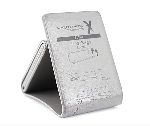 Lightning X plegado universal aluminio Medical Tactical RollFérula 45 x 36 para kits de primeros auxilios color negro y gris