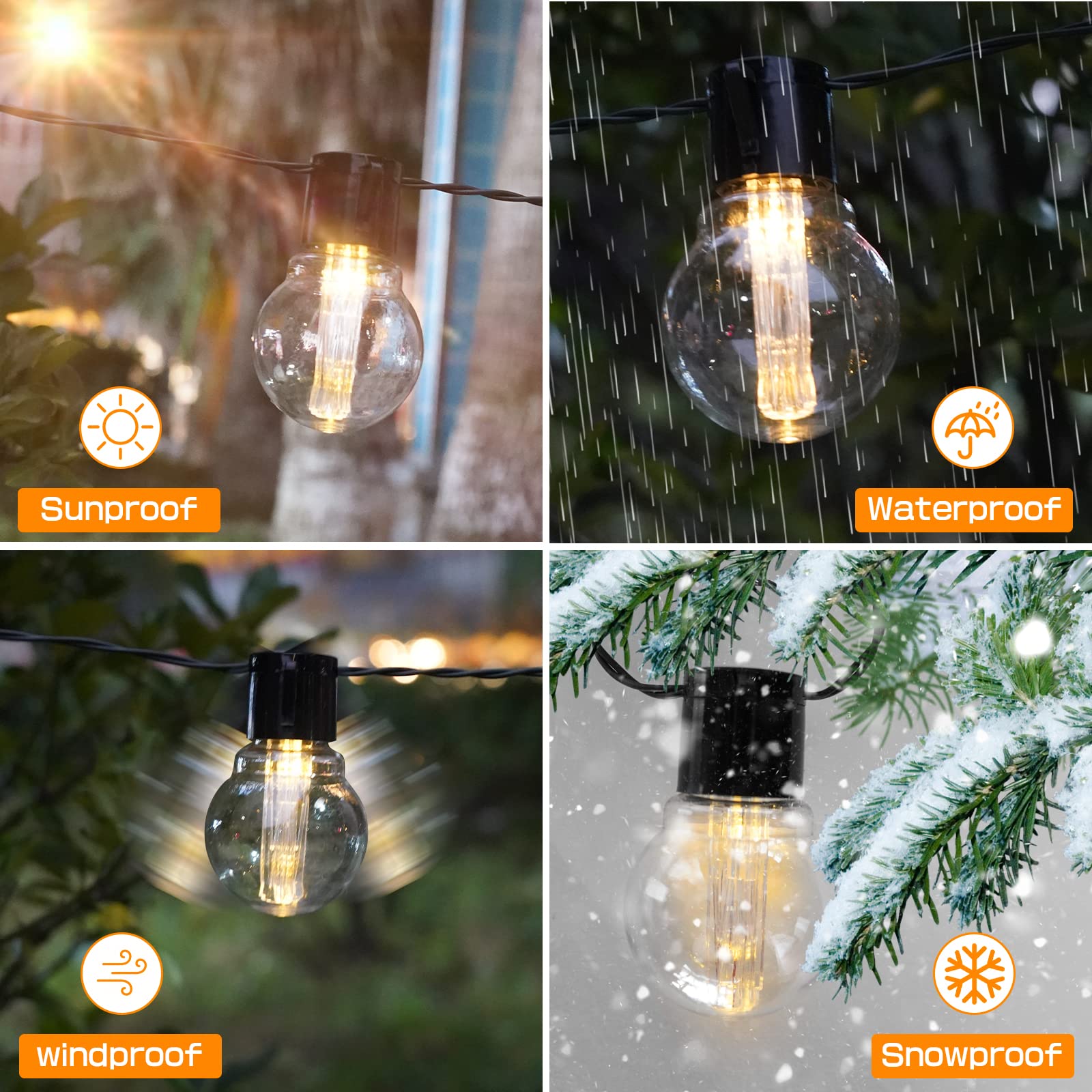 Solar Soffitte Lichterkette – 9 M, 20 Glühbirnen, IP65 Wasserdicht, Mit Fernbedienung & 8 Modi