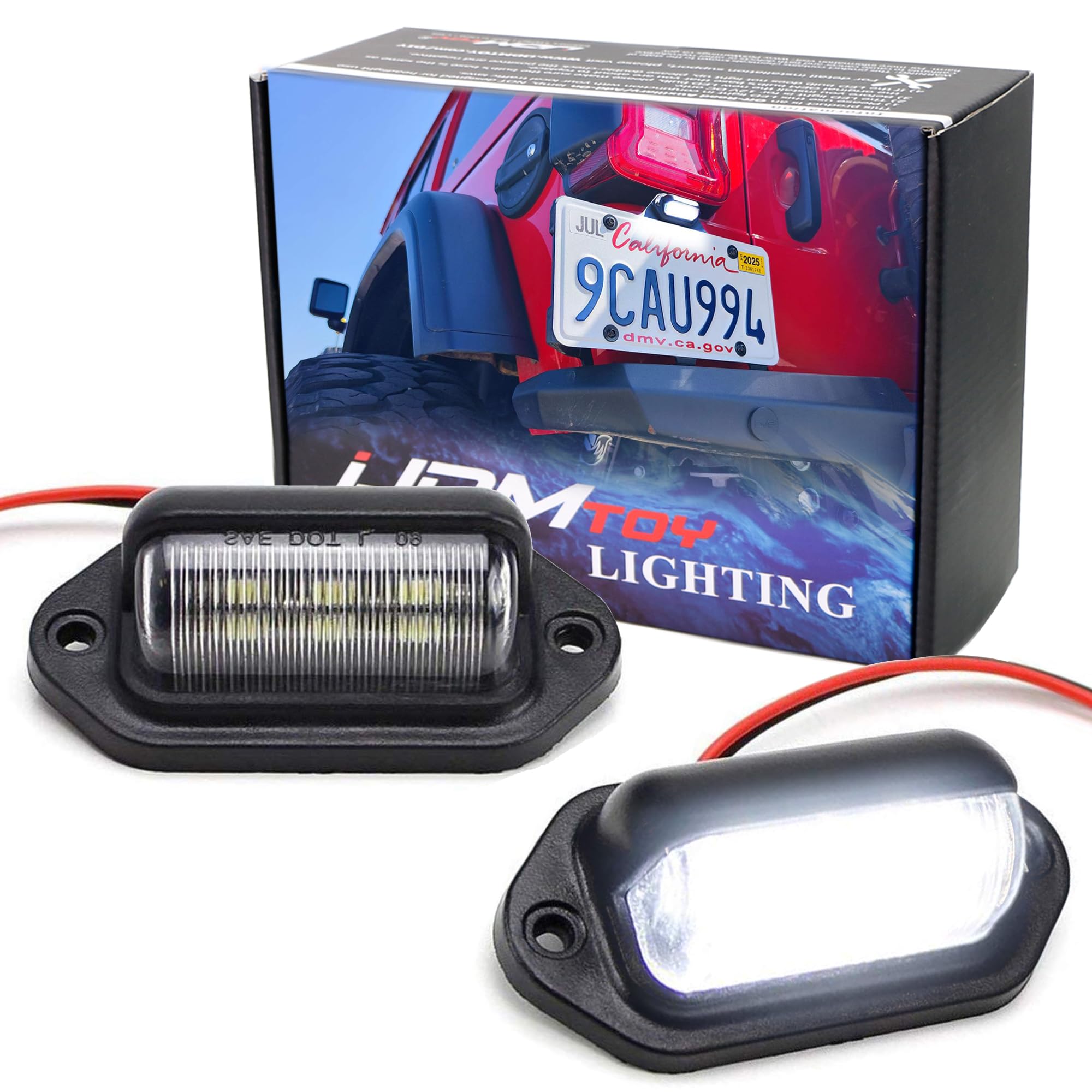 iJDMTOY (2)12V Add-On 6-SMD LED Lamps For Truck SUV Trailer Van As License Plate Lights, Step Courtesy Lights, Dome/Cargo Lights or Under Hood Lights, etc