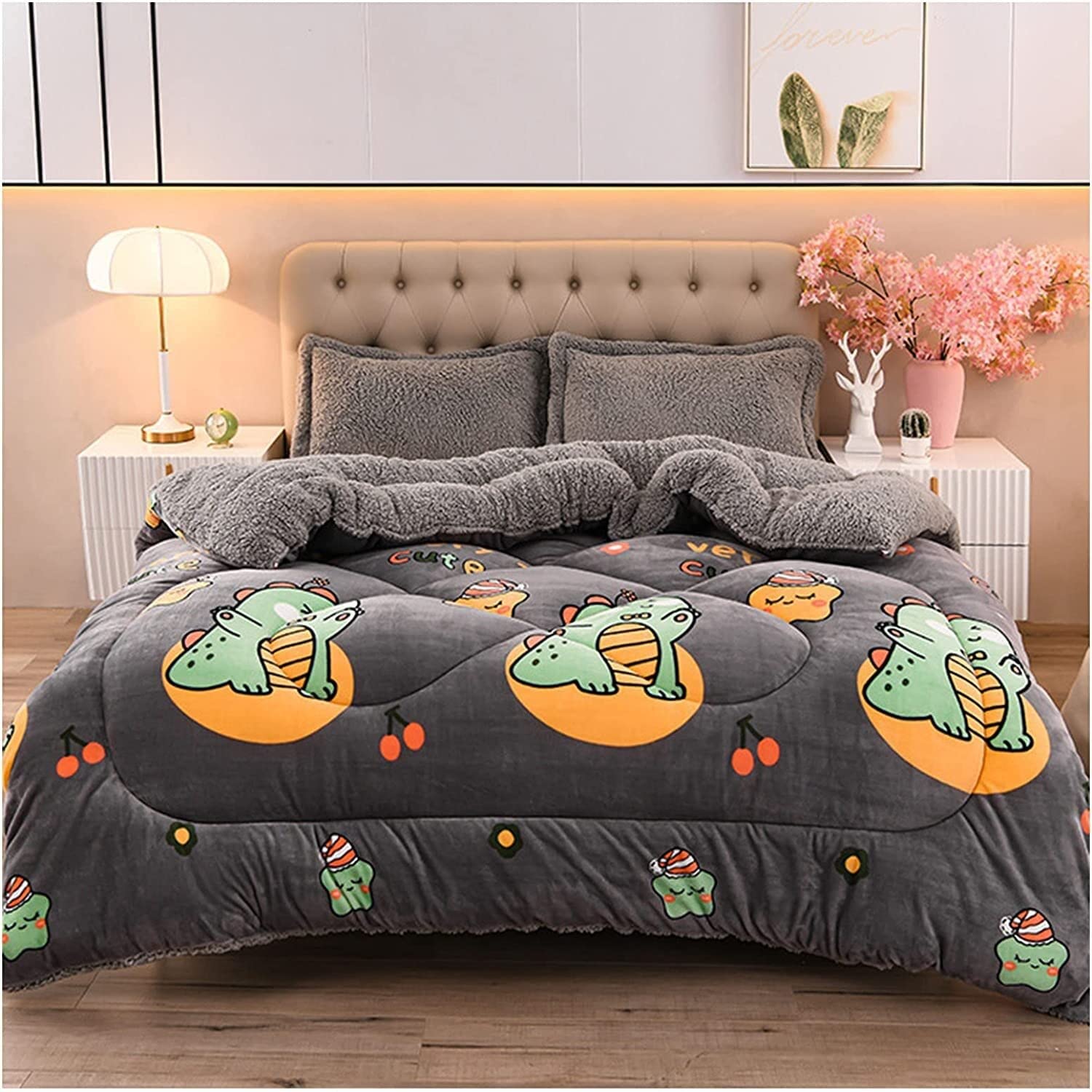 Thicken Comforter Winter Lamb Cashmere Blanket Soft Warm Bed Quilt Bedding for Home Bedroom Queen Quilt(Colour1,180x220cm(3.5KG))