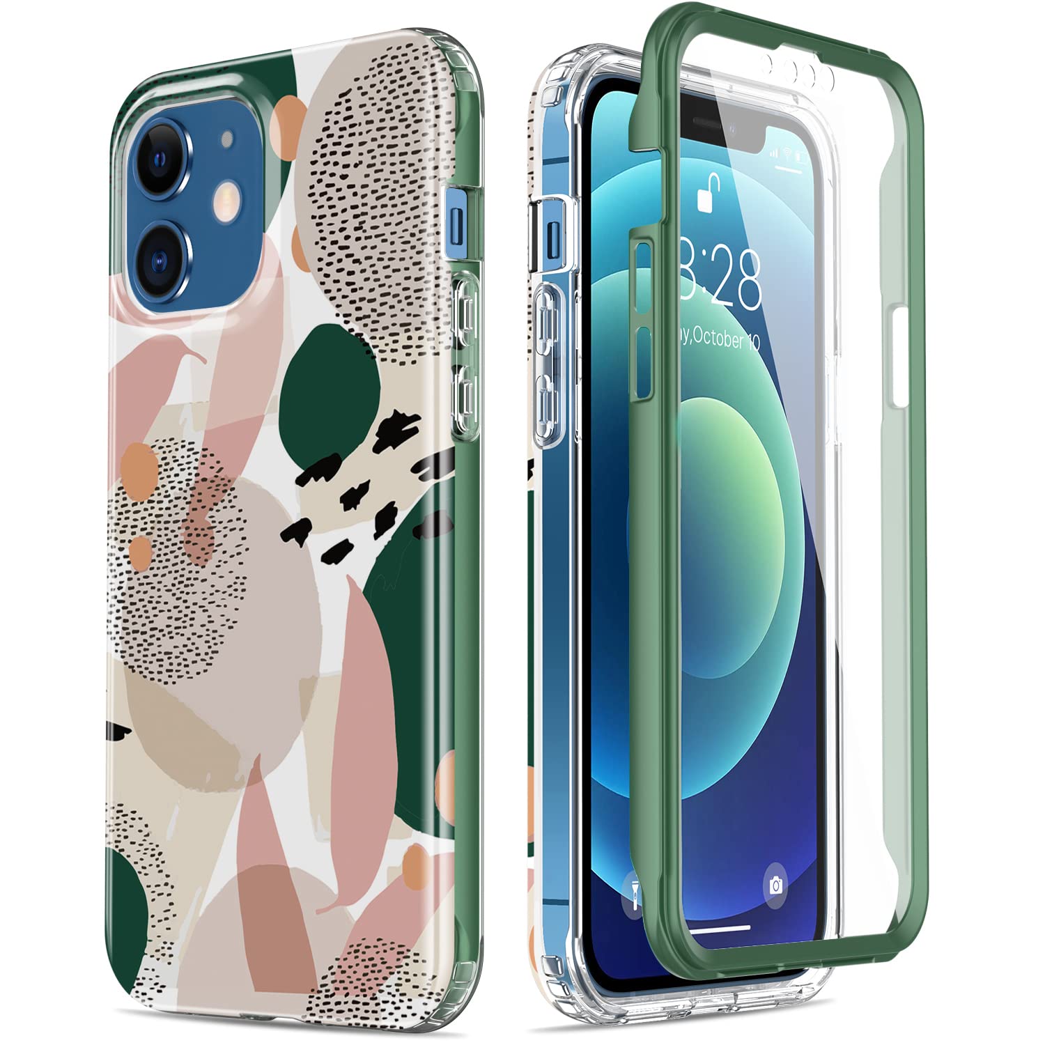 Esdot Compatible with iPhone 12 Case,iPhone 12 Pro Case with Built-in Screen Protector,with Fashionable Designs for Women Girls,Protective Phone Case
