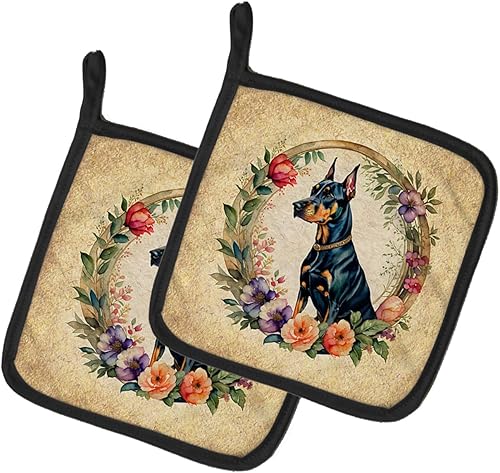 Miniatura 8 de Caroline's Treasures Chow Chow and Flowers Pair of Pot Holders Kitchen Heat Resistant Pot Holders Sets Oven Hot Pads for Cooking Baking BBQ, 7 12 x