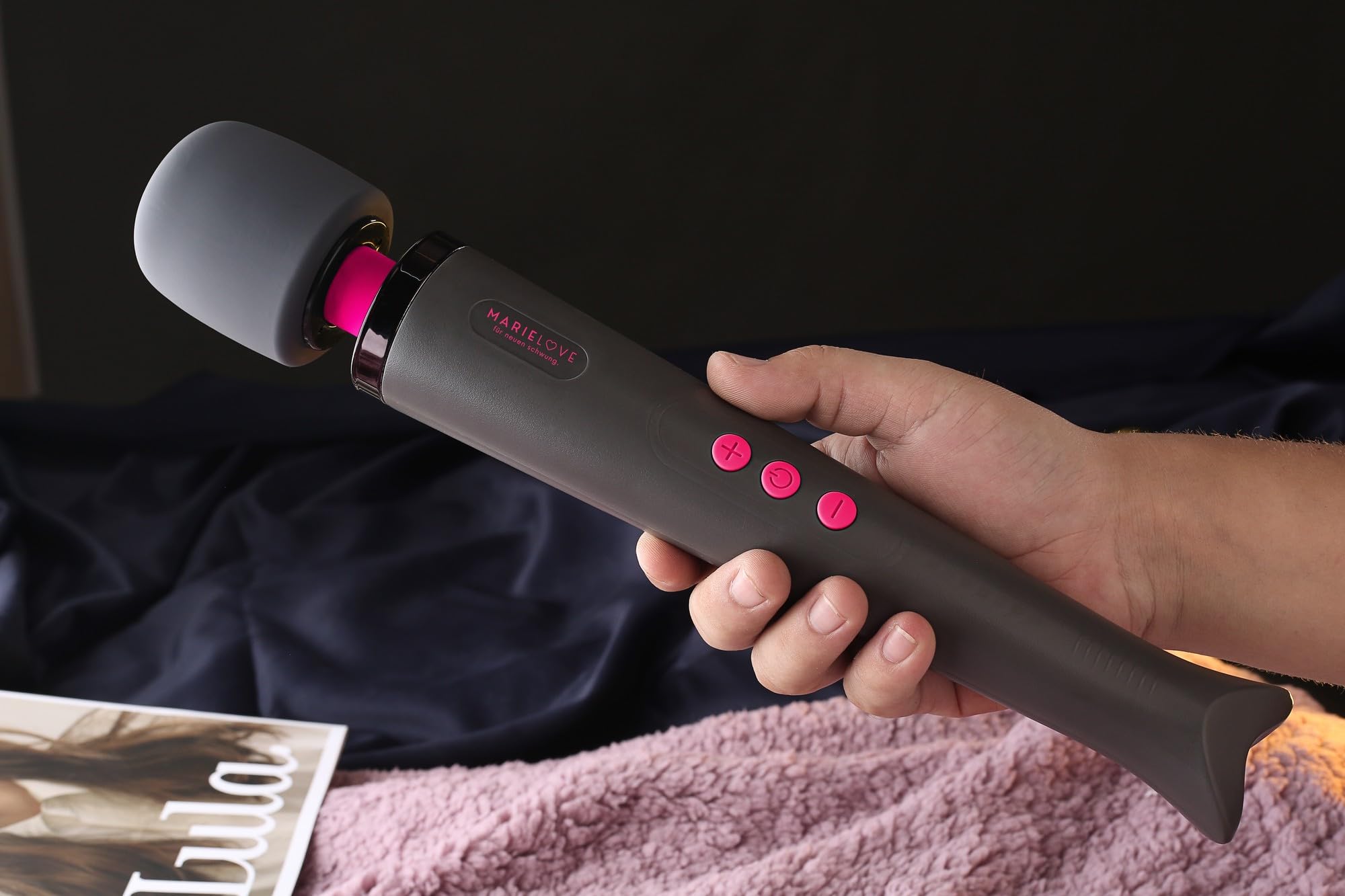 MARIELOVE Magic Wand Massagestab – Kabelloser Hochleistungs-Massager | Starke Vibration & 20 Stufen | Flexibler Kopf & Hautfreundliches Silikon | Wiederaufladbar & Leise | Ideal für Muskelentspannung