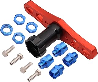 Treehobby 17mm Wheels Hex Nuts Sleeve Wrench Installation Tools & 12mm to 17mm Wheel Hex Hub Adapter Extension Conversion Offset for 1/10 RC Cars Trucks Off Road Buggy Upgrade 1/8 Tires