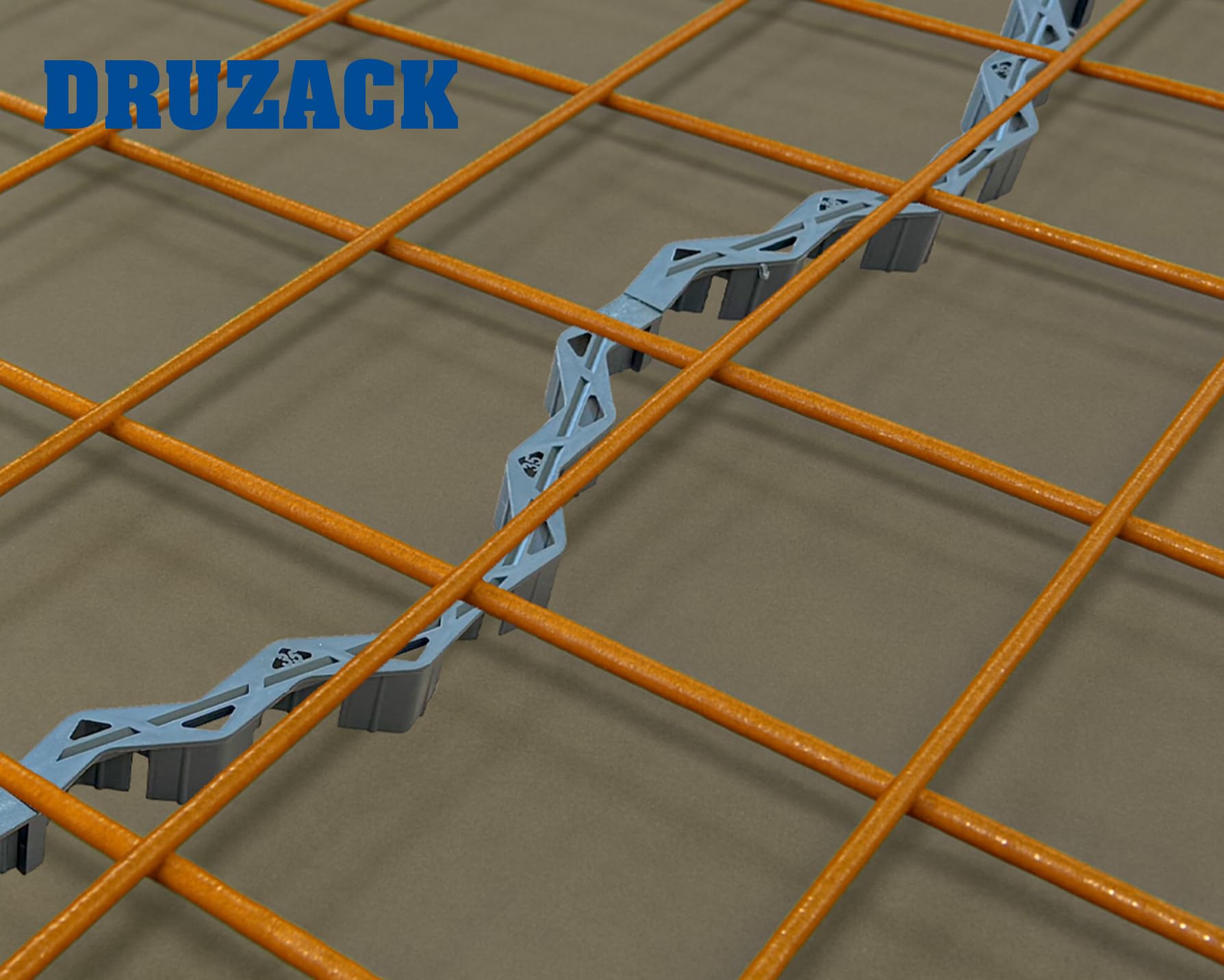 DRUZACK Drunterleiste 30 mm – 42 Stück (34 lfm) Abstandhalter für Baustahlmatten – Betondeckung 30 mm – 80 cm Länge – für 30 m² Fundament, Bodenplatten & Betonbau