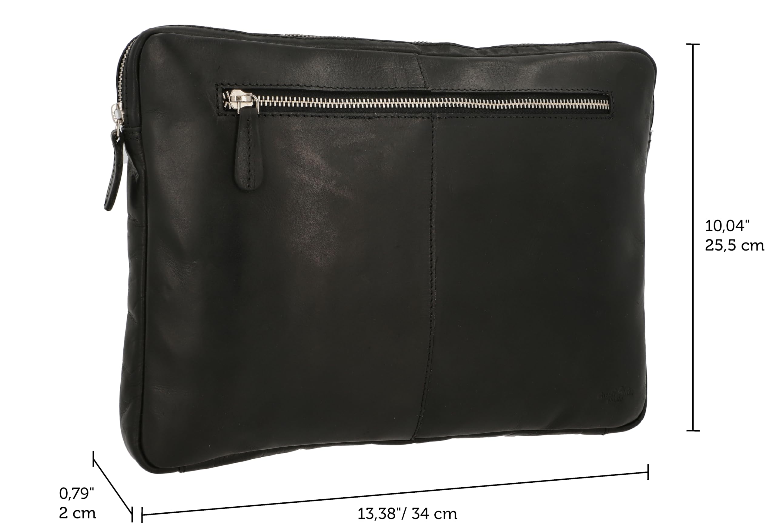 Gusti Torba na laptopa pokrowiec na laptopa unisex skóra Austin skórzana czarna skóra, czarny