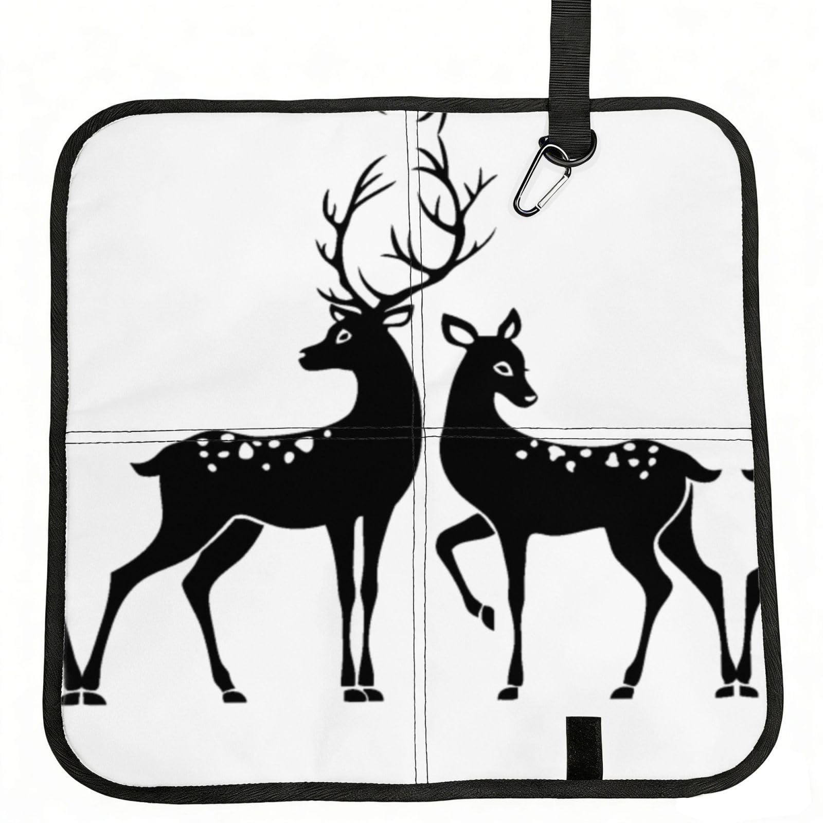 SDEGTHO Deer Printed Foldable Seat Pad with Closure, Lightweight Cushion for Airplane Travel Camping