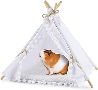 Guinea Pig Hideout, Guinea Pig Cages Accessories Tent Guinea Pig House Machine Washable Guinea Pig Tent with Bed Small Animal House for Guinea Pigs, Hamster, Rats, Bunny